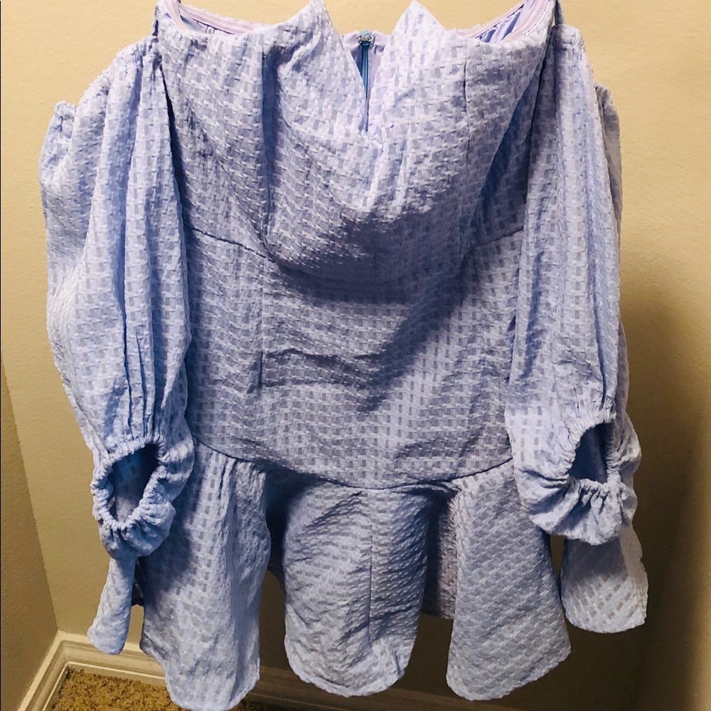 Edit by White Closet | Blue Ruffle Hem Dress